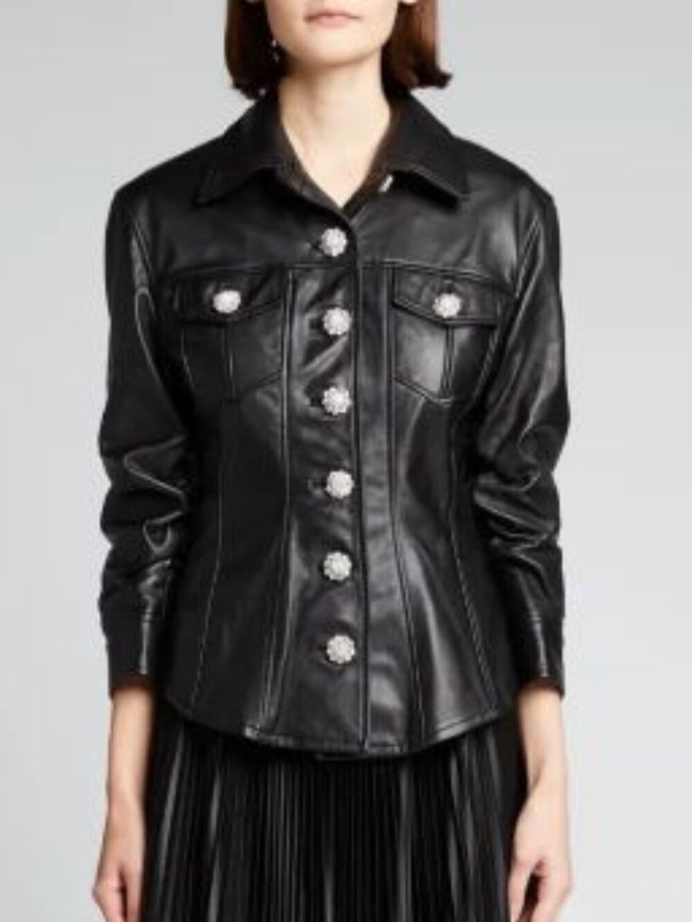 NWT Cinq a Sept Canyon Bejeweled Scrunched-Sleeve Jacket Size 6